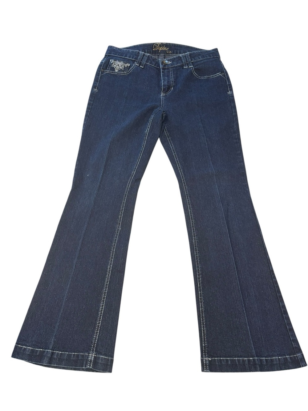 Y2K Western Boutique Embellished Darkwash Bootcut Duplex Jeans